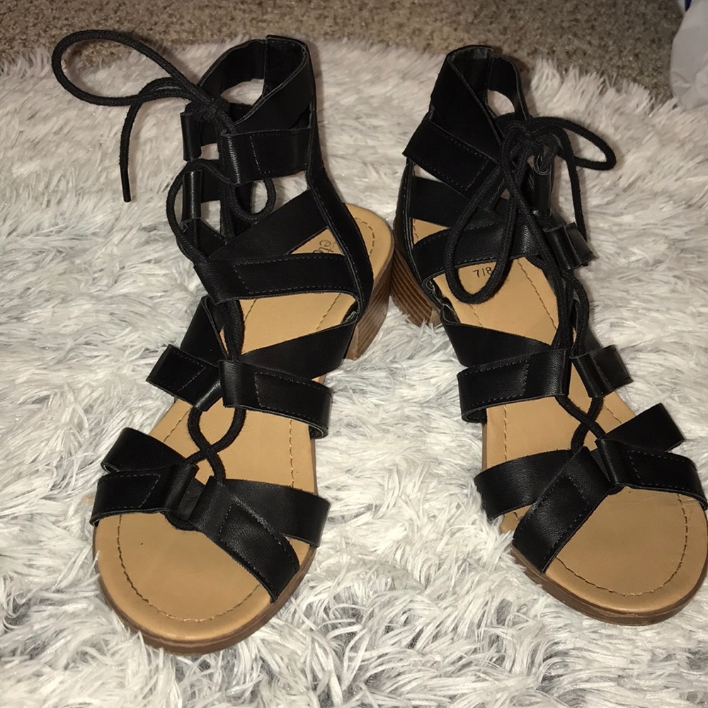 Black Sandals with small heel.